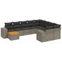 10-piece garden sofa set with gray synthetic rattan cushions by , Garden sets - Ref: Foro24-3257943, Price: 614,32 €, Discoun...