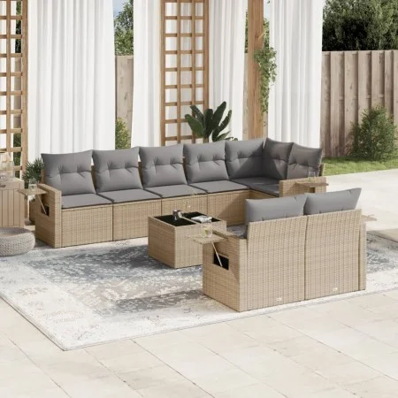 9-piece garden sofa set with beige synthetic rattan cushions by , Garden sets - Ref: Foro24-3220428, Price: 593,86 €, Discoun...