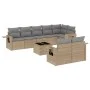 9-piece garden sofa set with beige synthetic rattan cushions by , Garden sets - Ref: Foro24-3220428, Price: 593,86 €, Discoun...