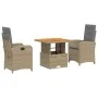 3-piece garden dining set with beige synthetic rattan cushions by , Garden sets - Ref: Foro24-3277361, Price: 403,24 €, Disco...