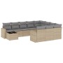 11-teiliges Gartensofa-Set mit beigen synthetischen Rattankissen von , Gartensets - Ref: Foro24-3219519, Preis: 684,74 €, Rab...