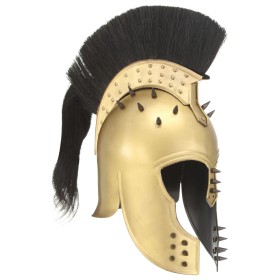 Réplica de casco de guerrero griego rol en vivo acero latón de vidaXL, Armas coleccionables - Ref: Foro24-286234, Precio: 76,...