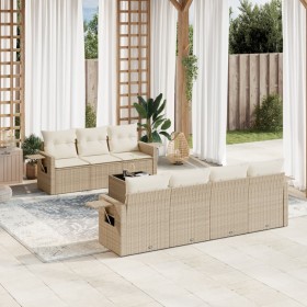 Gartensofa-Set mit beigen Kissen 8 Stück PE-Rattan von , Gartensets - Ref: Foro24-3219927, Preis: 530,59 €, Rabatt: %