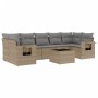 Juego de sofás de jardín con cojines beige 8 pzas ratán PE de , Conjuntos de jardín - Ref: Foro24-3219938, Precio: 523,03 €, ...