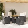 5-teiliges Gartenmöbel-Set mit schwarzen synthetischen Rattankissen von , Gartensets - Ref: Foro24-3277314, Preis: 546,12 €, ...