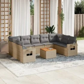 Garden sofa set with beige cushions 10 pieces synthetic rattan by , Modular outdoor sofas - Ref: Foro24-3224708, Price: 596,1...