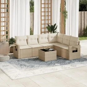 7-piece garden sofa set and beige synthetic rattan cushions by , Garden sets - Ref: Foro24-3220217, Price: 477,01 €, Discount: %
