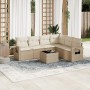 7-piece garden sofa set and beige synthetic rattan cushions by , Garden sets - Ref: Foro24-3220217, Price: 457,79 €, Discount: %