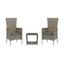 3-piece garden dining set with gray synthetic rattan cushions by , Garden sets - Ref: Foro24-3277562, Price: 204,89 €, Discou...