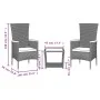 3-piece garden dining set with gray synthetic rattan cushions by , Garden sets - Ref: Foro24-3277562, Price: 197,98 €, Discou...