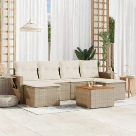 7-piece garden sofa set and beige synthetic rattan cushions by , Modular outdoor sofas - Ref: Foro24-3224686, Price: 426,10 €...