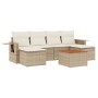 7-teiliges Gartensofa-Set und beigefarbene synthetische Rattankissen von , Modulare Sofas für den Außenbereich - Ref: Foro24-...