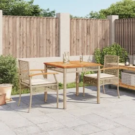 3-piece garden dining set with beige synthetic rattan cushions by , Garden sets - Ref: Foro24-3213578, Price: 253,58 €, Disco...