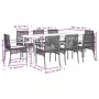 Garden dining set 9 pieces and gray synthetic rattan cushions by , Garden sets - Ref: Foro24-3213616, Price: 681,52 €, Discou...