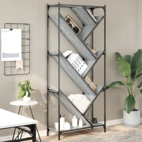 Sonoma-Regal aus Holzwerkstoff und grauem Metall, 79 x 30 x 180 cm von , Bücherregale und Regale - Ref: Foro24-845434, Preis:...
