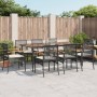9-teiliges Garten-Essset und schwarze Kissen aus synthetischem Rattan von , Gartensets - Ref: Foro24-3213602, Preis: 641,46 €...