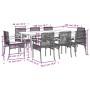 9-teiliges Garten-Essset und schwarze Kissen aus synthetischem Rattan von , Gartensets - Ref: Foro24-3213602, Preis: 641,46 €...
