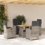 5-piece garden dining set with gray synthetic rattan cushions by , Garden sets - Ref: Foro24-3277340, Price: 593,30 €, Discou...