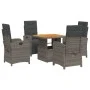 5-piece garden dining set with gray synthetic rattan cushions by , Garden sets - Ref: Foro24-3277340, Price: 644,48 €, Discou...