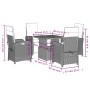 5-piece garden dining set with gray synthetic rattan cushions by , Garden sets - Ref: Foro24-3277340, Price: 593,30 €, Discou...