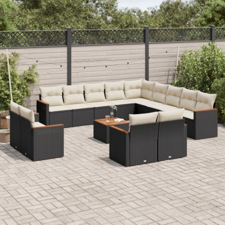 14-teiliges Gartensofa-Set mit schwarzen synthetischen Rattankissen von , Gartensets - Ref: Foro24-3226532, Preis: 822,57 €, ...