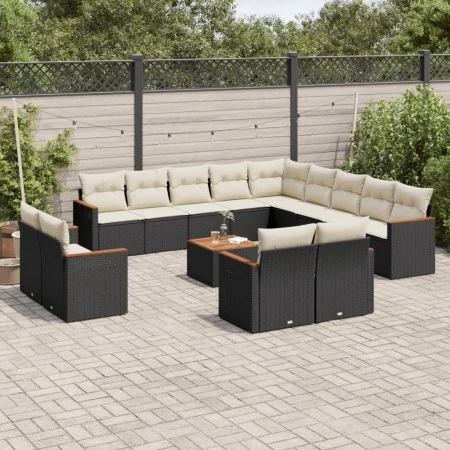14-teiliges Gartensofa-Set mit schwarzen synthetischen Rattankissen von , Gartensets - Ref: Foro24-3226532, Preis: 852,13 €, ...