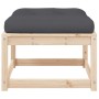 Taburete de jardín con cojín madera maciza de pino de , Sofás de exterior - Ref: Foro24-844699, Precio: 53,03 €