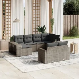 10-teiliges Gartensofa-Set mit grauen synthetischen Rattankissen von , Gartensets - Ref: Foro24-3228900, Preis: 534,09 €, Rab...