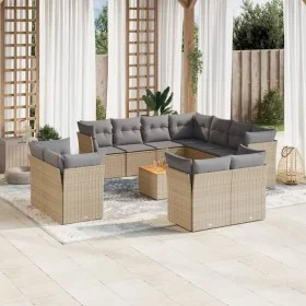 Gartensofa-Set mit beigem Kissenmix, 12-teilig aus PE-Rattan von , Gartensets - Ref: Foro24-3256276, Preis: 855,30 €, Rabatt: %
