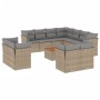 Gartensofa-Set mit beigem Kissenmix, 12-teilig aus PE-Rattan von , Gartensets - Ref: Foro24-3256276, Preis: 868,16 €, Rabatt: %