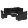 Set de sofás de jardín 8 piezas y cojines ratán sintético negro de , Conjuntos de jardín - Ref: Foro24-3256930, Precio: 566,97 €