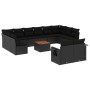 Garden sofa and cushion set 13 pieces black synthetic rattan by , Modular outdoor sofas - Ref: Foro24-3224795, Price: 841,30 ...