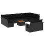 Garden sofa and cushion set 13 pieces black synthetic rattan by , Modular outdoor sofas - Ref: Foro24-3224795, Price: 856,52 ...