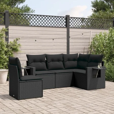 5-teiliges Gartenmöbel-Set und schwarze synthetische Rattankissen von , Gartensets - Ref: Foro24-3220164, Preis: 357,92 €, Ra...