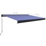 Blau-weiße manuelle Rollenmarkise 350x250 cm von , Markisen - Ref: Foro24-3052701, Preis: 561,21 €, Rabatt: %