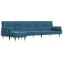 L-förmiges Schlafsofa aus blauem Samt, 271 x 140 x 70 cm von , Sofas - Ref: Foro24-3157220, Preis: 491,59 €, Rabatt: %