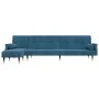 L-förmiges Schlafsofa aus blauem Samt, 271 x 140 x 70 cm von , Sofas - Ref: Foro24-3157220, Preis: 491,59 €, Rabatt: %