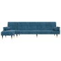 L-shaped sofa bed blue velvet 271x140x70 cm by , Sofas - Ref: Foro24-3157220, Price: 472,11 €, Discount: %