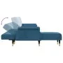 L-förmiges Schlafsofa aus blauem Samt, 271 x 140 x 70 cm von , Sofas - Ref: Foro24-3157220, Preis: 491,59 €, Rabatt: %