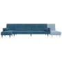 L-förmiges Schlafsofa aus blauem Samt, 271 x 140 x 70 cm von , Sofas - Ref: Foro24-3157220, Preis: 491,59 €, Rabatt: %