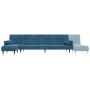 L-shaped sofa bed blue velvet 271x140x70 cm by , Sofas - Ref: Foro24-3157220, Price: 472,11 €, Discount: %