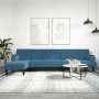 L-förmiges Schlafsofa aus blauem Samt, 260 x 140 x 70 cm von , Sofas - Ref: Foro24-3157241, Preis: 415,32 €, Rabatt: %