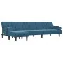 L-förmiges Schlafsofa aus blauem Samt, 260 x 140 x 70 cm von , Sofas - Ref: Foro24-3157241, Preis: 413,49 €, Rabatt: %