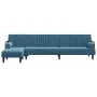 L-förmiges Schlafsofa aus blauem Samt, 260 x 140 x 70 cm von , Sofas - Ref: Foro24-3157241, Preis: 413,49 €, Rabatt: %