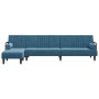 L-förmiges Schlafsofa aus blauem Samt, 260 x 140 x 70 cm von , Sofas - Ref: Foro24-3157241, Preis: 415,32 €, Rabatt: %