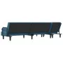L-förmiges Schlafsofa aus blauem Samt, 260 x 140 x 70 cm von , Sofas - Ref: Foro24-3157241, Preis: 413,49 €, Rabatt: %