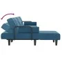 L-förmiges Schlafsofa aus blauem Samt, 260 x 140 x 70 cm von , Sofas - Ref: Foro24-3157241, Preis: 413,49 €, Rabatt: %