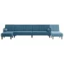 L-förmiges Schlafsofa aus blauem Samt, 260 x 140 x 70 cm von , Sofas - Ref: Foro24-3157241, Preis: 413,49 €, Rabatt: %