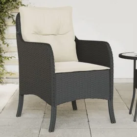 Gartensofas mit Kissen, 2 Stück, aus schwarzem Kunststoff-Rattan. von , Gartenstühle - Ref: Foro24-365144, Preis: 183,59 €, R...