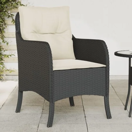 Sillones de jardín con cojines 2 uds ratán sintético negro by , Garden chairs - Ref: Foro24-365144, Price: 183,59 €, Discount: %
